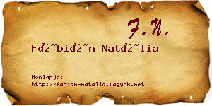 Fábián Natália névjegykártya