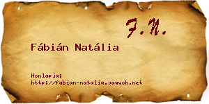 Fábián Natália névjegykártya